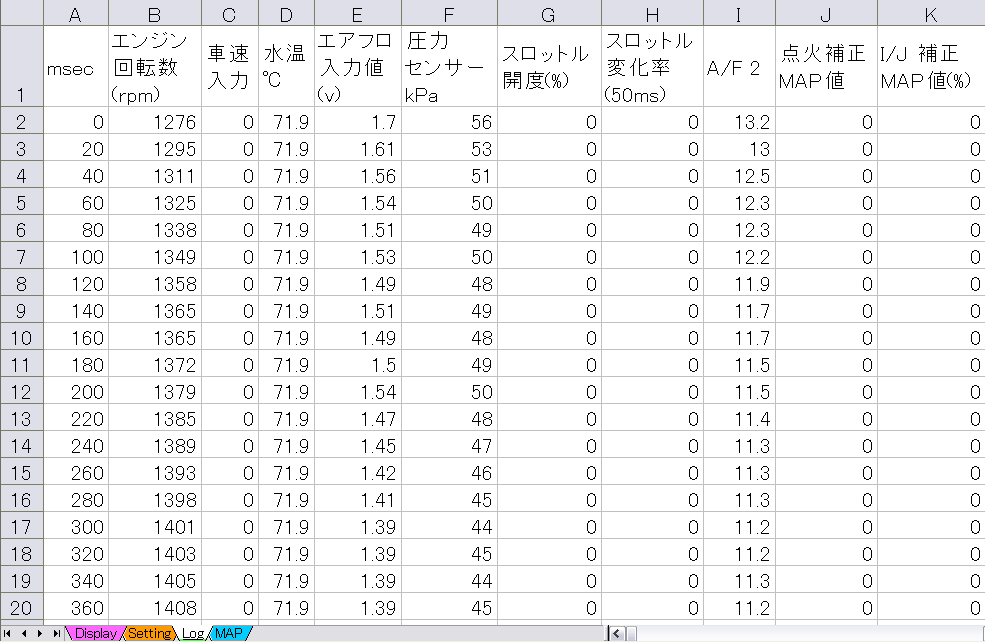 Logシートのキャプチャ